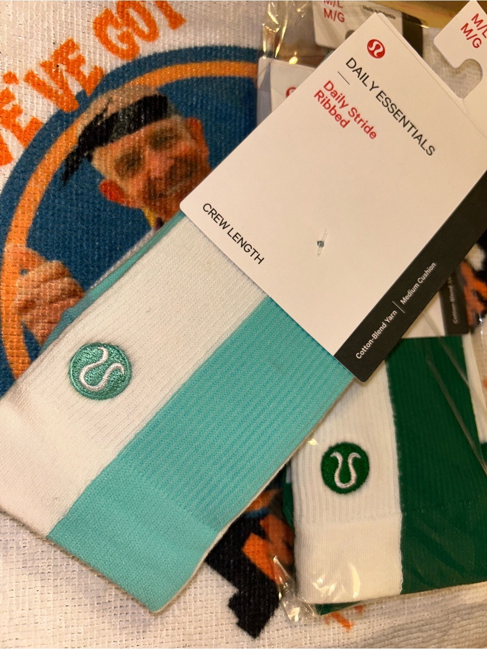 2X Lululemon Daily Essentials Ribbed Crew Socks